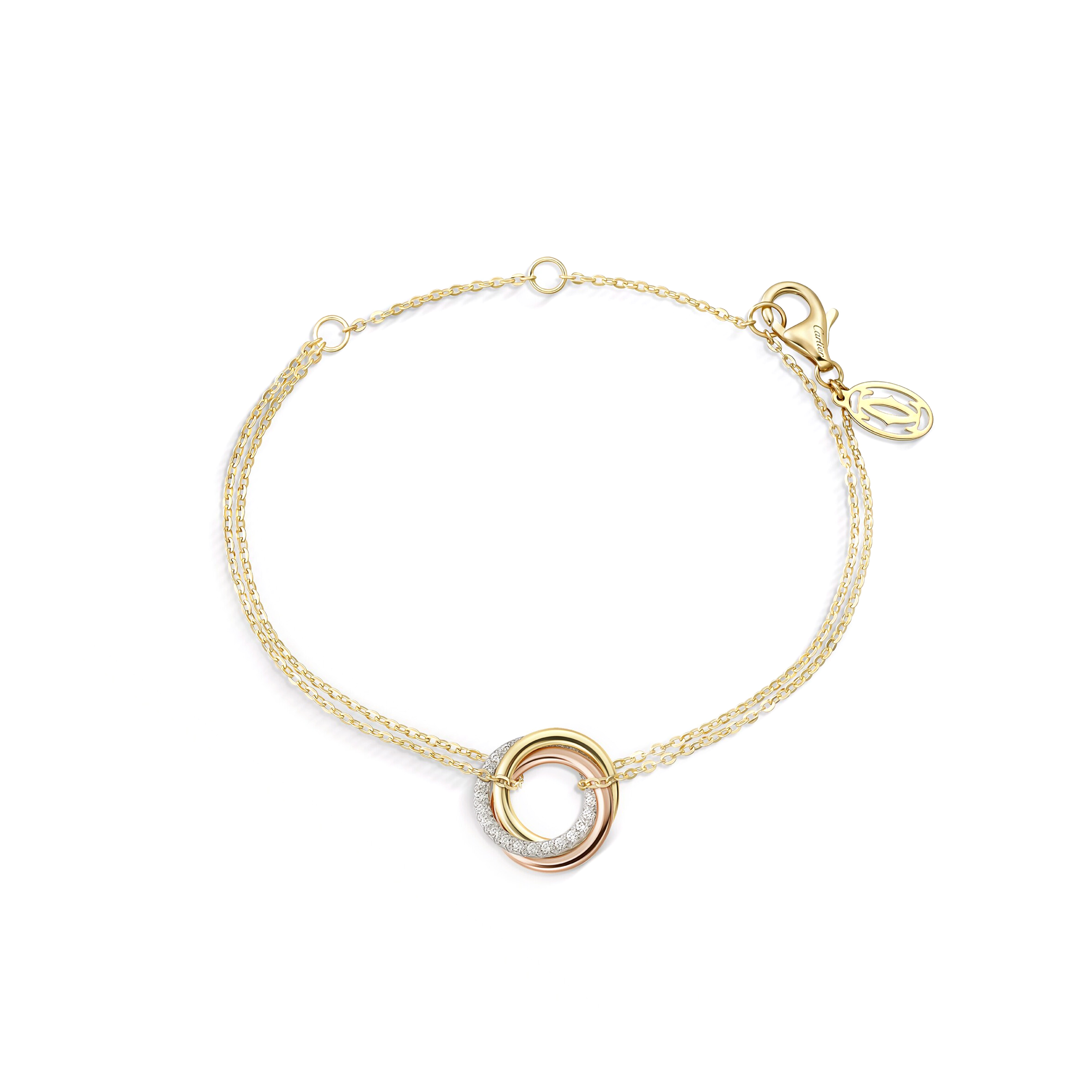 ca*t*er trinity 18k white gold, 18k yellow gold, 18k rose gold, Di*m*nd bracelet b6069815